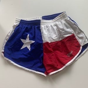Tyler’s Texas flag shorts